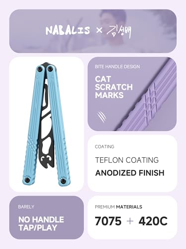 Black Nabalis x Seongbae Butterfly Knife Balisong - 7075 Aluminum Channel Design