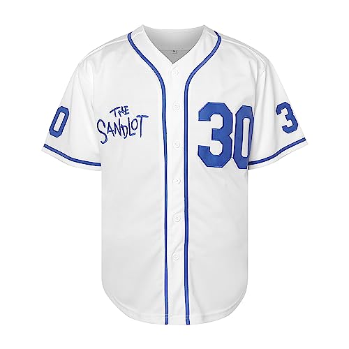 Baseball Jersey Shirt - Benny 'The Jet' Rodriguez #30 Mesh Polyester S-3XL 3X-Large White Blue Variation