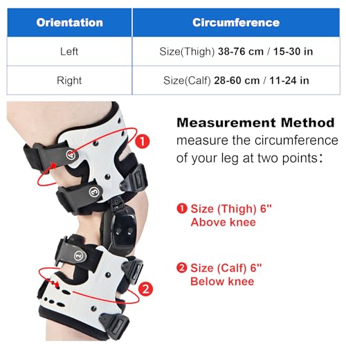 EZWORK OA Unloader Knee Brace White-Right for Arthritis & Osteoarthritis Relief