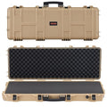VEVOR 42 Inch Khaki Waterproof Hard Rifle Case with Wheels & 4 Layers Foam