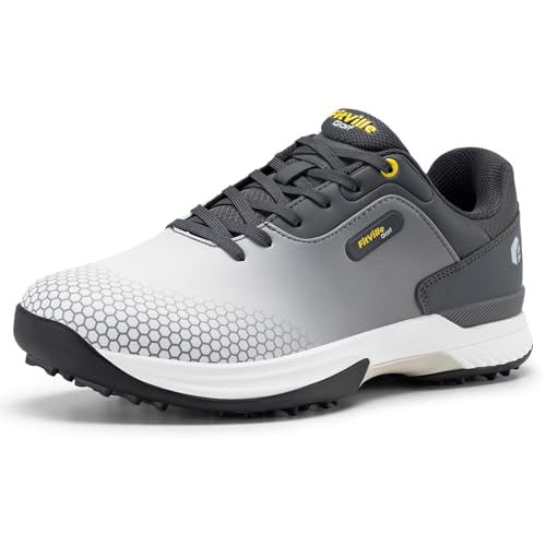 FitVille Extra Wide Mens Golf Shoes Spikeless Sneakers 12 Grey