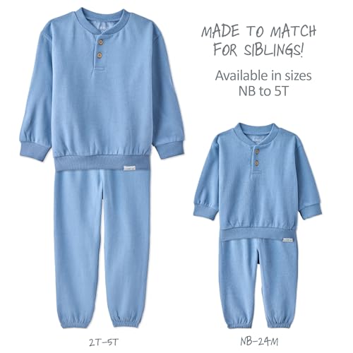 Butterblu Terra 3T Organic Cotton Henley Sweatshirt & Jogger Set for Kids