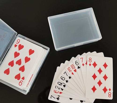 18-Pack Clear Plastic Playing Card Deck Boxes for Storage and Organization