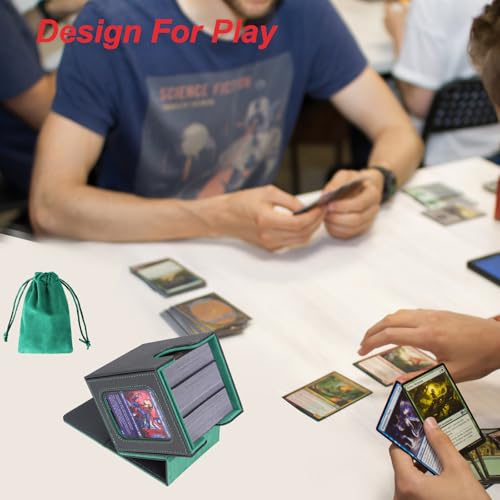 MTG Commander Deck Box with Dividers & Dice Bag - Black Green Variation