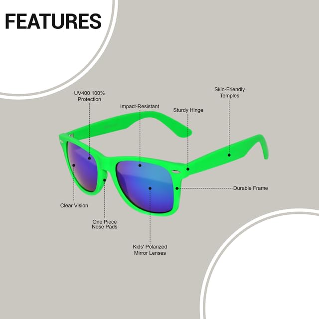 OWL Matching Family Sunglasses - UV400 Protection with Impact Resistant Polycarbonate Lenses - Lightweight Kids’ Polarized Matte Frame Mirror Glasses - Mommy & Me – Mother & Daughter - Turquoise
