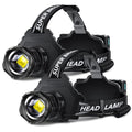 AKNEAR Rechargeable LED Headlamp 99000 Lumens Super Bright White Light 2 Pack