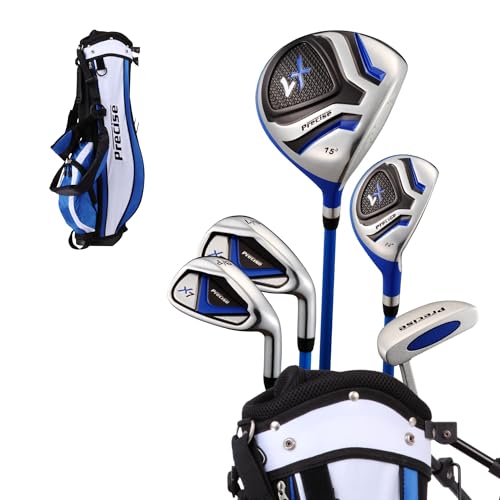 Kids Golf Club Set for Ages 9-12 - Blue, Complete Junior Golf Set with Stand Bag