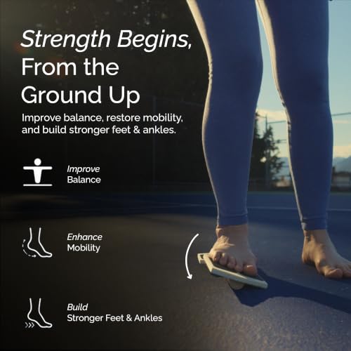 White Wooden Ankle Balance Board for Foot Strength and Plantar Fasciitis Relief - Burke Home Goods