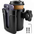 Bike Cup Holder with Phone & Keys - Handlebar Water Bottle Cage for E-Bike Scooter Stroller