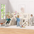BIERUM Toddler Slide Set 13-in-1 Playground for Ages 1-3 Cream & Gray
