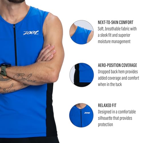 Zoot Men's Core Tri Tank Top XL Ocean Blue - Athletic Swim & Training