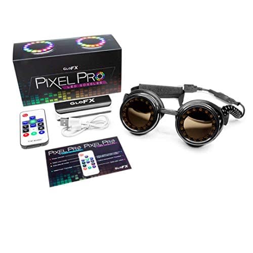 Programmable LED Goggles Pixel Pro - 350 Modes, USB Rechargeable, Light Up Rave Goggles for EDM Festivals