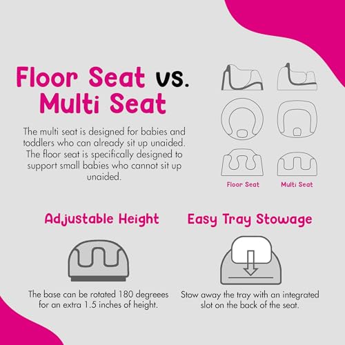 Bumbo 3-in-1 Portable Infant Booster Seat with Tray - Taupe, 1 Pack, 6-36 Months