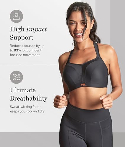 Panache Women's Power 5021 High Impact Underwire Sports Bra - 36E (Black)