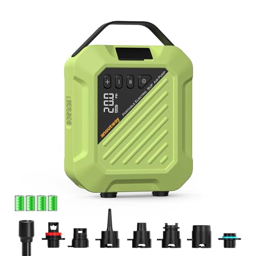 Anoutway Green Electric Paddle Board Pump High Pressure Auto-Off Rechargeable
