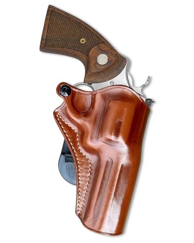 Premium Leather Paddle Holster for Python .357 Magnum 4.25" - Open Top, Adjustable Tension, Right-Hand Carry
