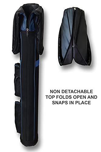CaddyDaddy Ranger Carry Sunday Golf Bag Black/Blue - Holds 9 Clubs, Durable & Lightweight