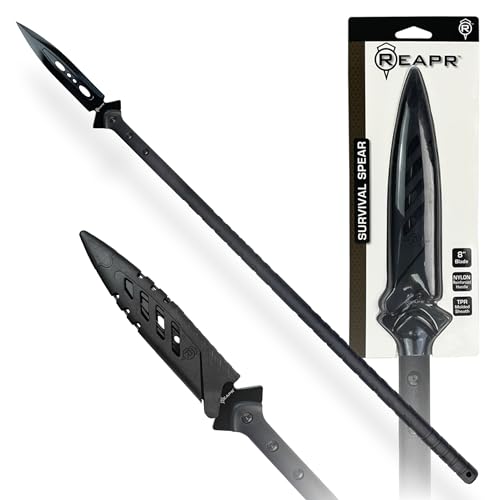 Reapr Survival Spear with Sheath - Fixed Blade Throwing Tool for Camping & Hunting