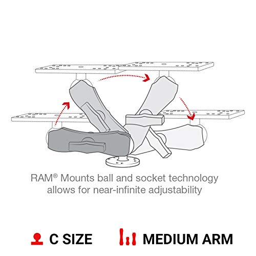 RAM MOUNTS Fish Finder & GPS Mount with Medium Arm - Drill-Down Base