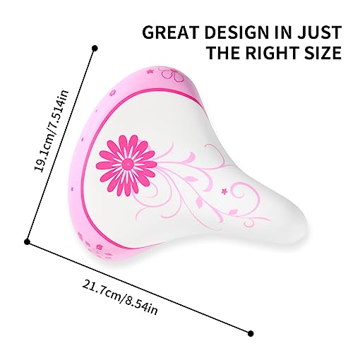 Kids Bike Seat for Girls Bicycle - Pink, Waterproof, Easy Install for 12-20 Inch Mountain Bikes