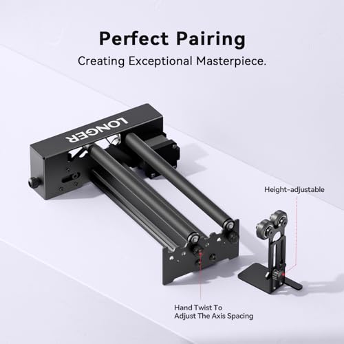 Longer Rotary Roller Series for Laser Engravers 268x184x60mm 360° Cylindrical Object Engraving