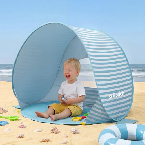 Gorich Light Blue Baby Beach Tent with UPF50+ UV Protection Portable Sun Shelter