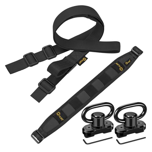 CVLIFE Two Point Rifle Sling with Quick Adjustment & Removable Widened Pad - Black