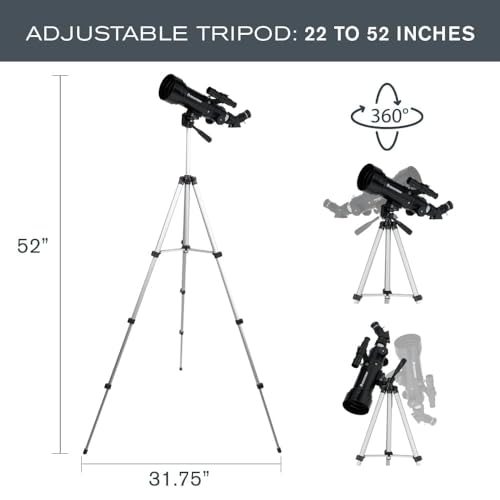 Celestron Travel Scope 70mm Refractor Telescope with Backpack - Portable Beginner Telescope