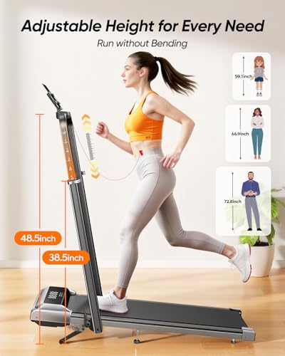 Acezoe PRO Dark Silver Walking Pad with 12% Incline & Adjustable Handlebar - 5-in-1 Foldable Treadmill for Home & Office