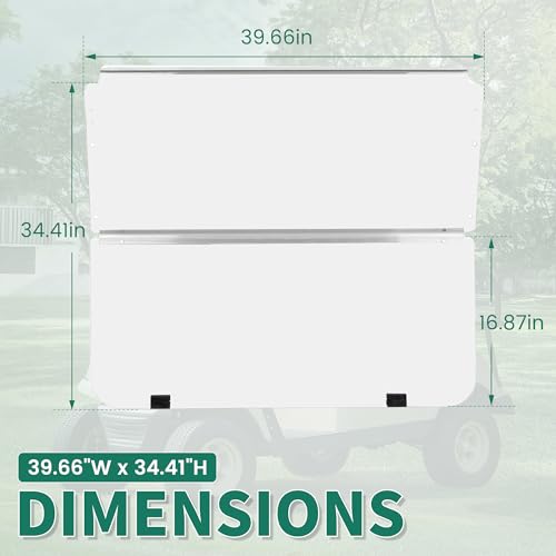 ECOTRIC Clear Fold-Down Windshield for 1982-2000.5 Club Car DS, High Clarity Acrylic