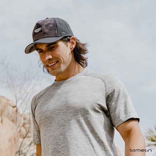 Melin Odysea Brick Hydro Performance Trucker Hat - Olive Camo, Medium-Large