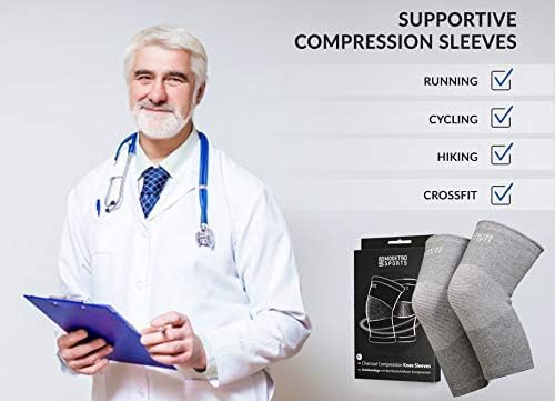 Skiennix Knee Compression Sleeve - Supportive Brace for Men & Women | XL Grey for Running & Weightlifting