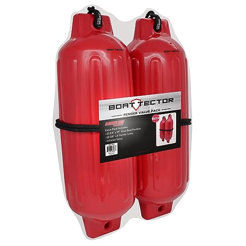 Extreme Max BoatTector Inflatable Fender 2-Pack - Red, 8.5" x 27"