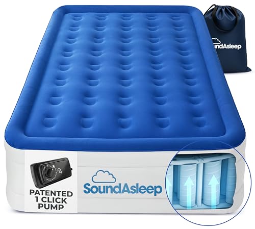 SoundAsleep Dream Series Queen Raised Air Mattress with Built-in Pump - Blue