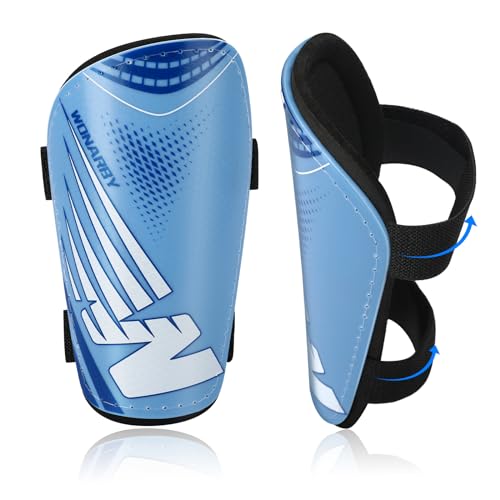 Kids Soccer Shin Guards Small Blue for Boys and Girls 2-18 Years