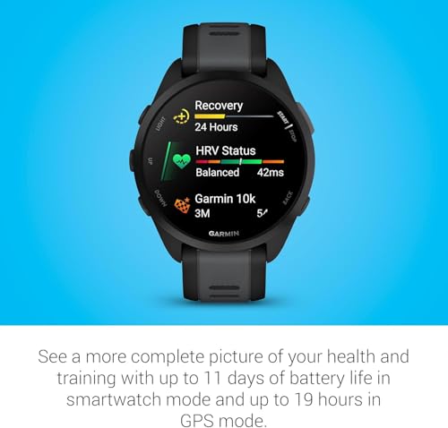 Garmin Forerunner 165 GPS Running Watch with Heart Rate & AMOLED Display