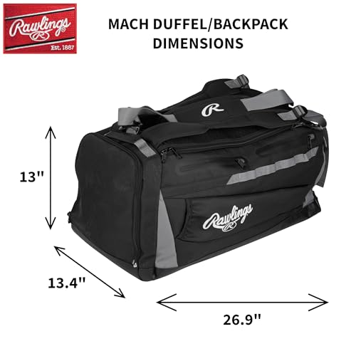 Rawlings MACH Hybrid Baseball & Softball Equipment Bag - Black