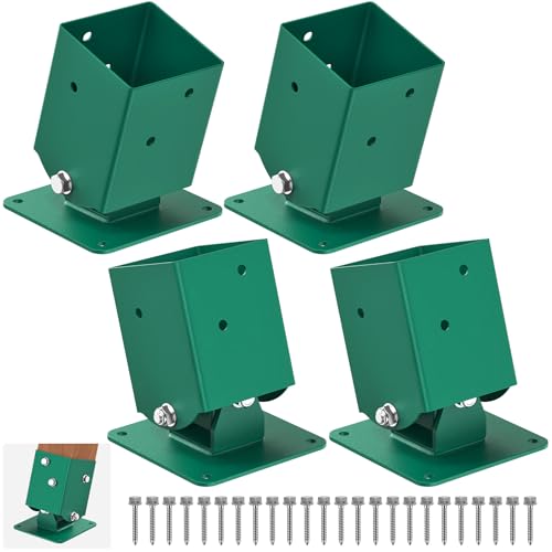 4Pcs Swing Leveling Base Brackets for 4x4 Wooden Posts - Adjustable A-Frame Swing Set Base