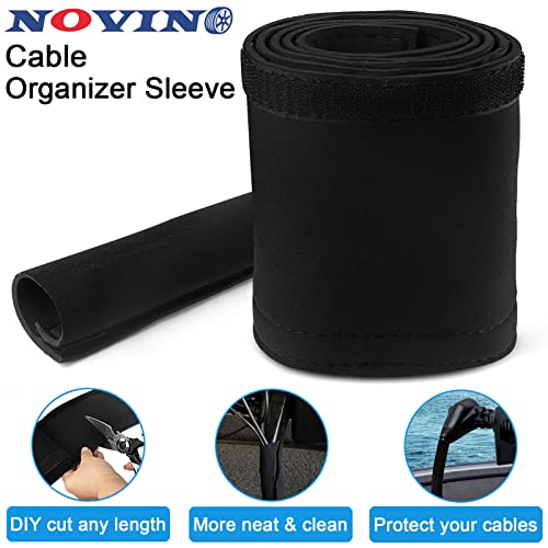 60-Inch Waterproof Trolling Motor Cable Sleeve - Black Wire Cover for Boats