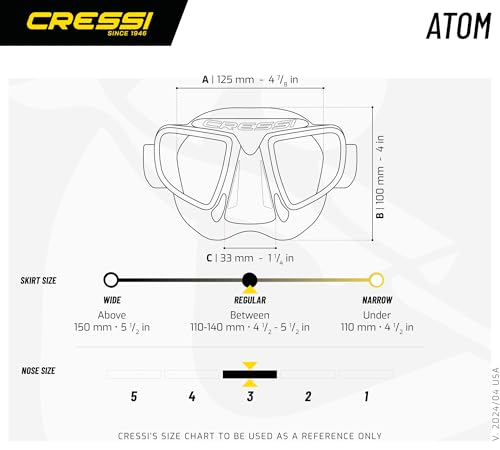 Cressi Atom Frameless Freediving Mask Black/Black - Low Volume, Ergonomic Nose