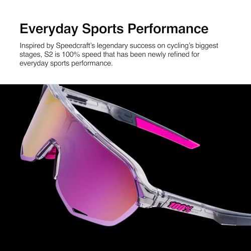 100% S2 Sport Cycling Sunglasses Off White Hiper Red Mirror Lens - Performance Eyewear