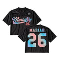 Mariah Carey Official Pride Crop Football Jersey - Small Black Rainbow Print