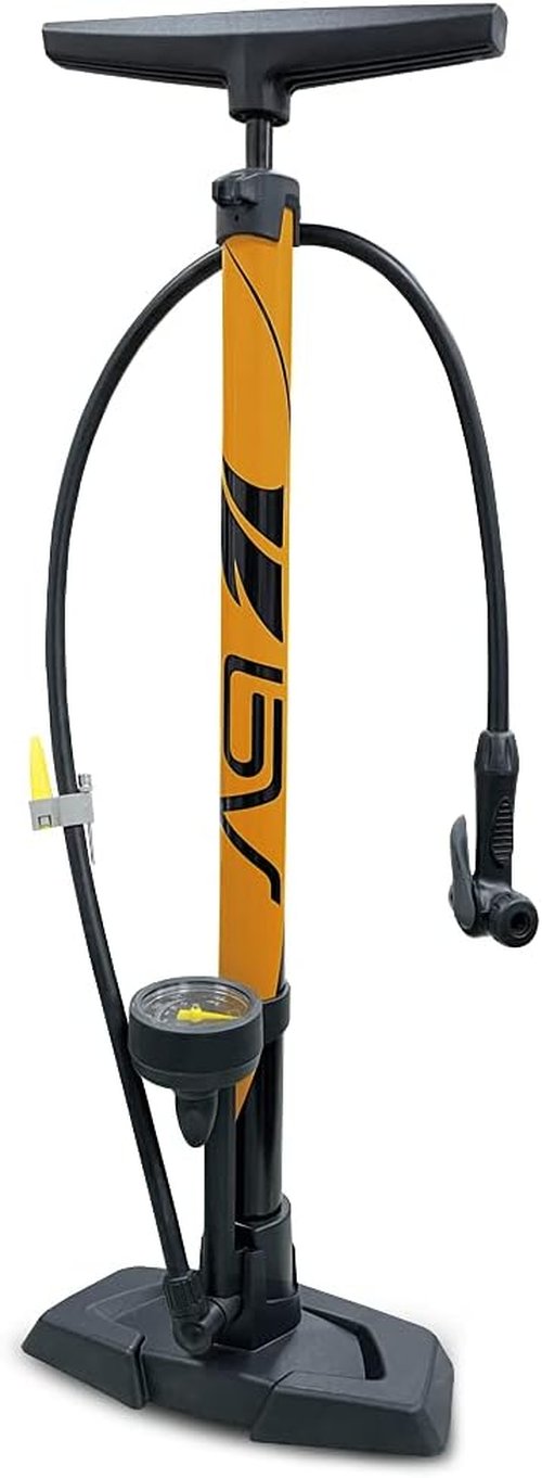 BV Bicycle Pump - Durable Floor Pump with Smart Valve Head | 160 PSI, Automatically Reversible Presta & Schrader