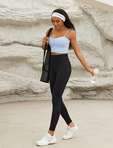 7 Pack High Waisted Yoga Leggings with Pockets for Women - Black, Full Length & Capri, Large-X-Large Variation