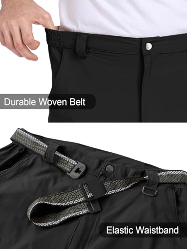 Men's Cargo Hiking Pants Water-Resistant Lightweight Quick-Dry Work Pants - Black XX-Large