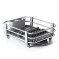 OXO Good Grips Dish Rack - Rustproof Aluminum Kitchen Dish Drying Organizer, with Adjustable Drain Tray & Removable Utensil Cup