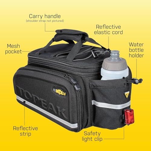 Topeak MTX TrunkBag Panniers - Expandable Rear Bicycle Storage Bag, Easy Mounting, Model MTX 2.0