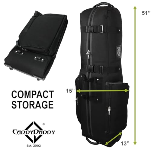 Golf Travel Bag Cover with Thick Foam Padding - Black/Grey