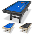 Blue Wood Finish 7 ft Pool Table with Accessories - Modern Billiards Set