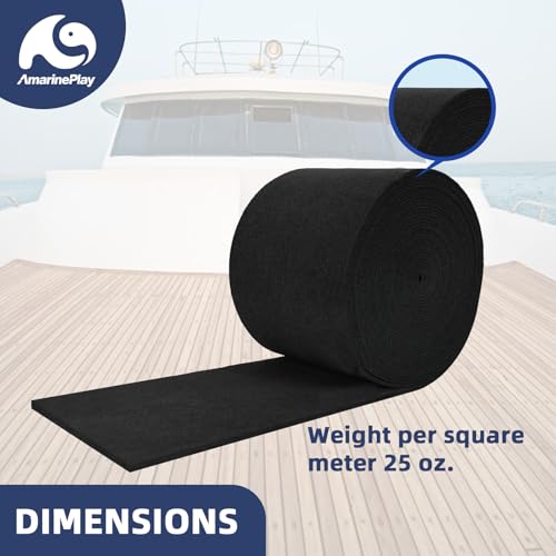 AmarinePlay Marine Bunk Carpet for Boat Trailer 9in x 65ft - Marine Grade, UV & Saltwater Resistant Bunk Carpet Replacement
